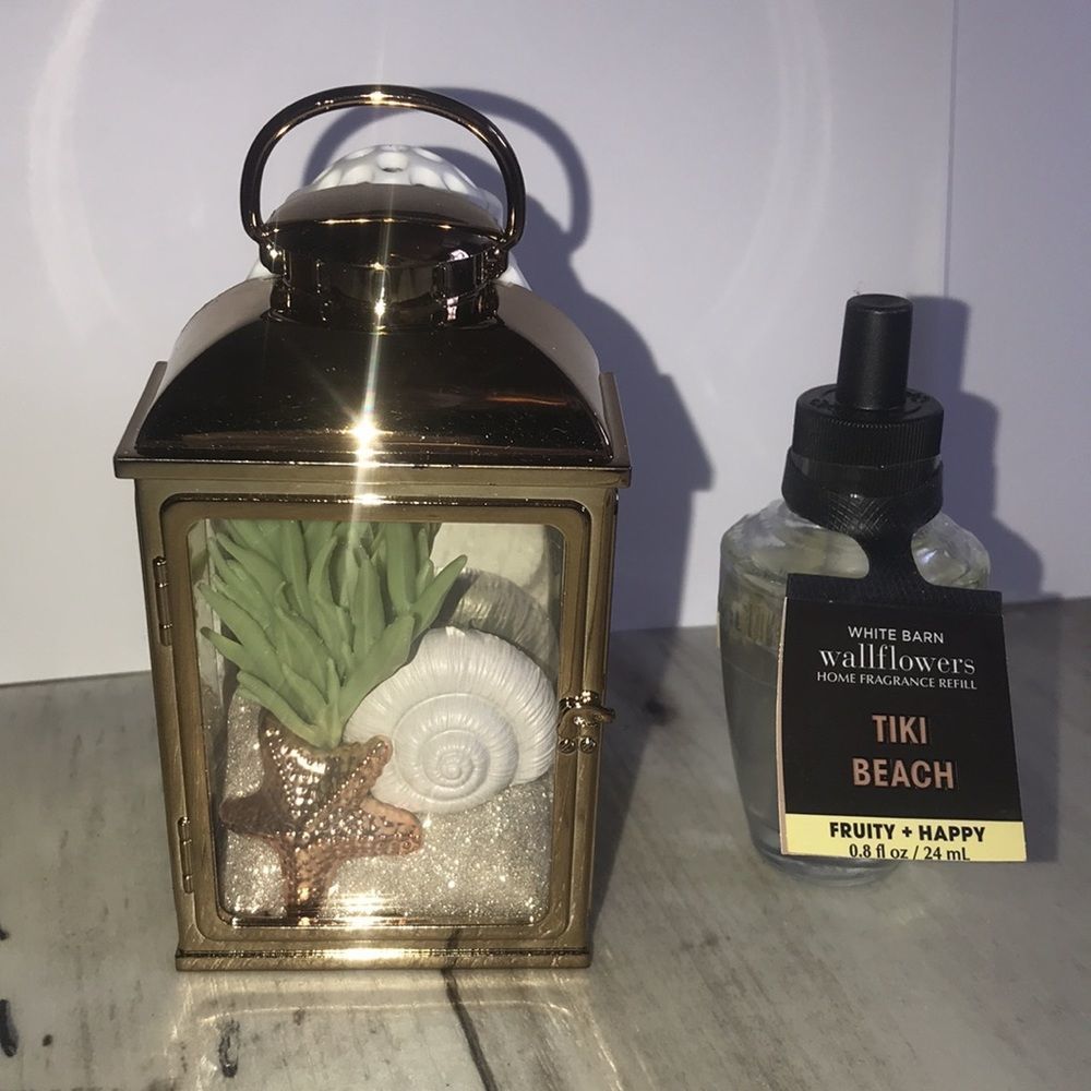 Bath  and Body Works Lantern Night Light Wallflower & Tiki Beach Refill